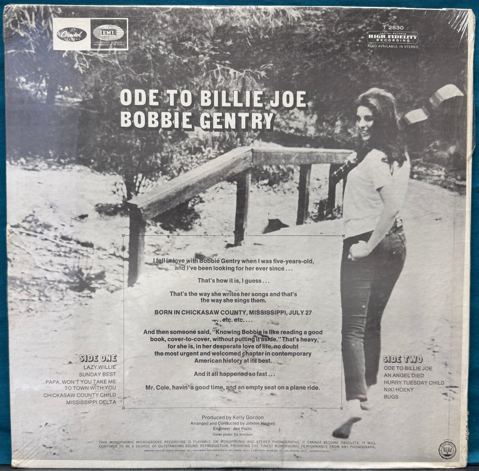 BOBBIE GENTRY ODE TO BILLIE JOE~SEALED ORIG 1967 MONO LP~CHICKASAW