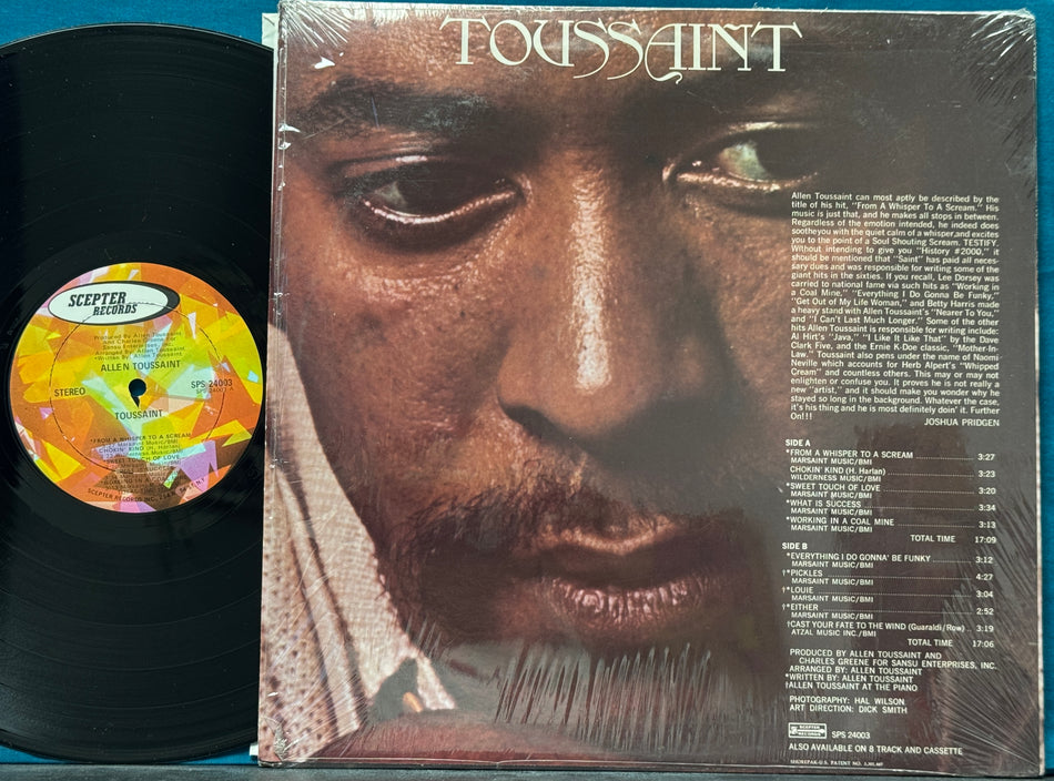 ALLEN TOUSSAINT "TOUSSAINT" NM SELF-TITLED 1970 SEPTER LP~SHRINK-NEW ORLEANS FUNK