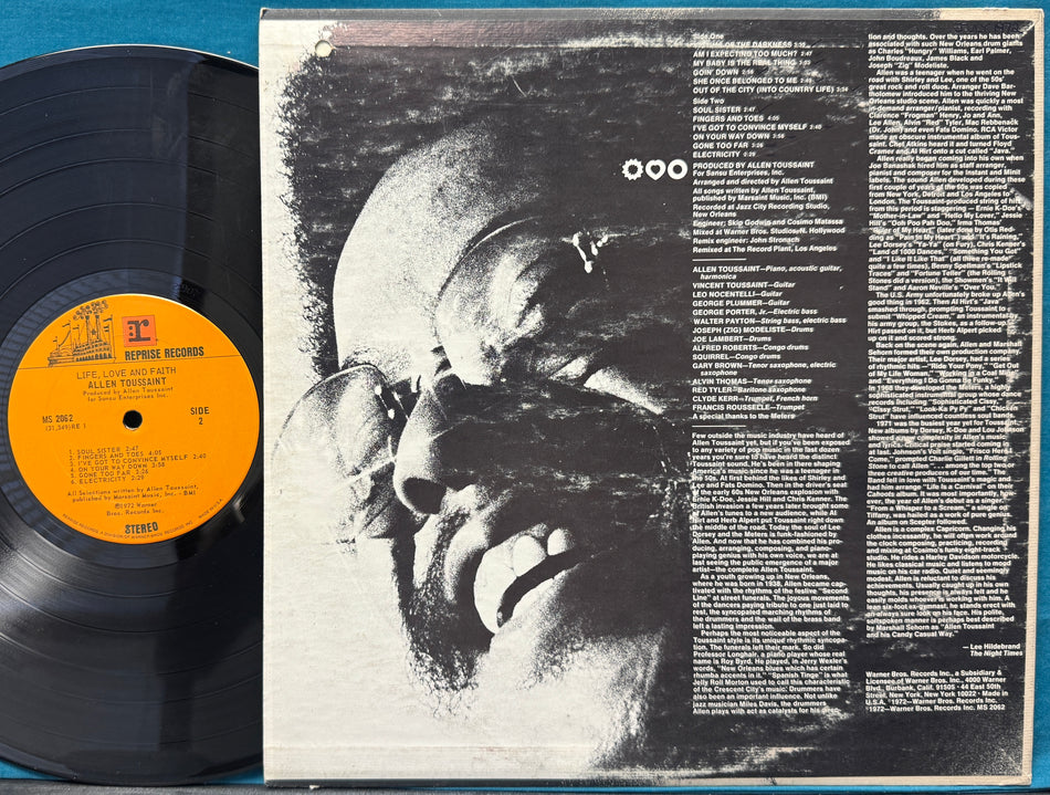 ALLEN TOUSSAINT LIFE, LOVE AND FAITH~ORIG 1972 LP~NEW ORLEANS FUNK-1A/1B