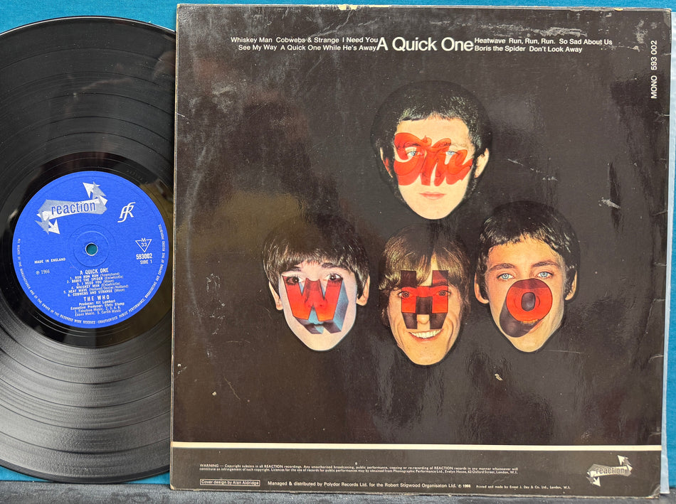 THE WHO A QUICK ONE-ORIG 1966 UK MONO REACTION LP-VG++~BORIS THE SPIDER