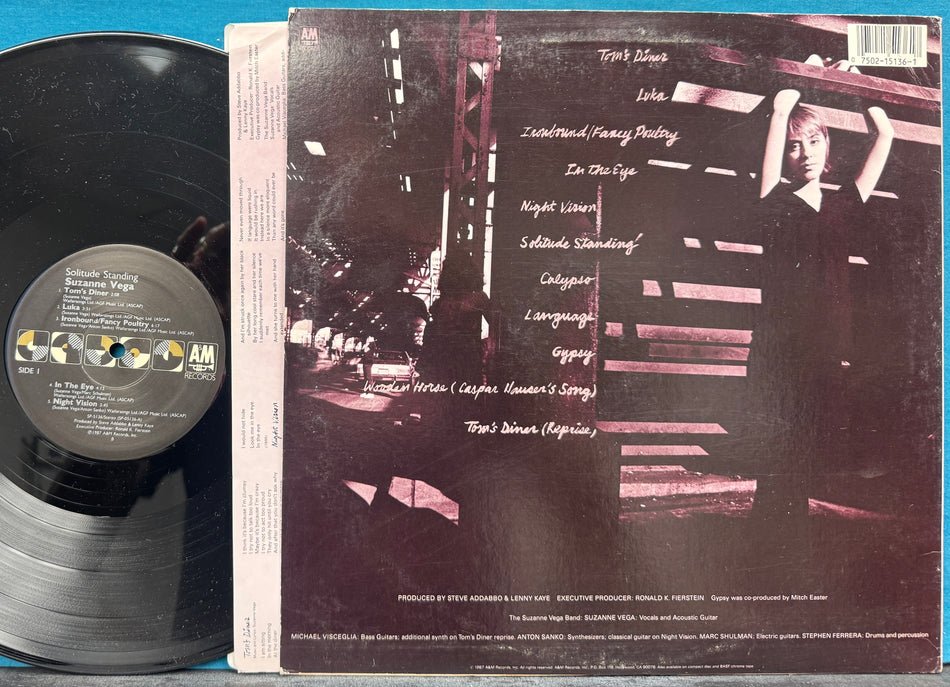 SUZANNE VEGA SOLITUDE STANDING (QUIEX, DMM, INNER)-ORIG 1987 LP