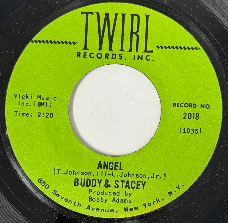BUDDY & STACEY ANGEL / A THING CALLED JEALOUSY~NM- ORIG 1965 NO SOUL 45~TWIRL