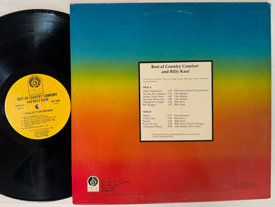 BEST OF COUNTRY COMFORT & BILLY KAUI~NM- ORIG 1980 HAWAII MELE LP~SLACK KEY
