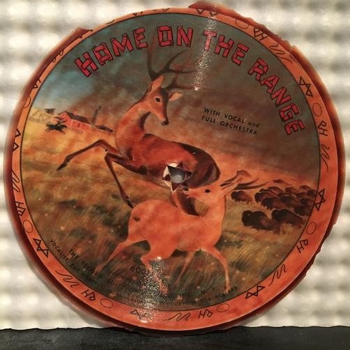 HOME ON THE RANGE/ NIGHT HERDING SONG 7" PICTURE DISC~1940s 78  RPM~RUE KNAPP