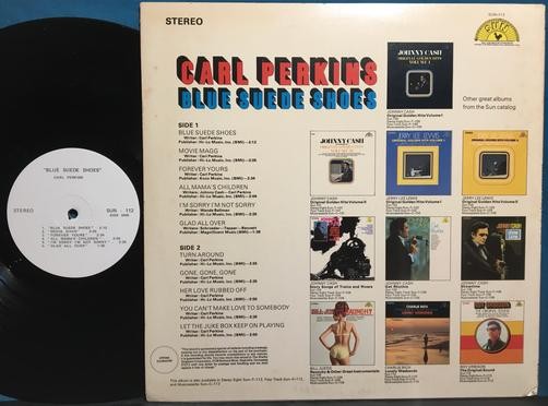 CARL PERKINS BLUE SUEDE SHOES~ORG 1960s SUN WHITE LABEL LP~NASHVILLE~JOHNNY CASH