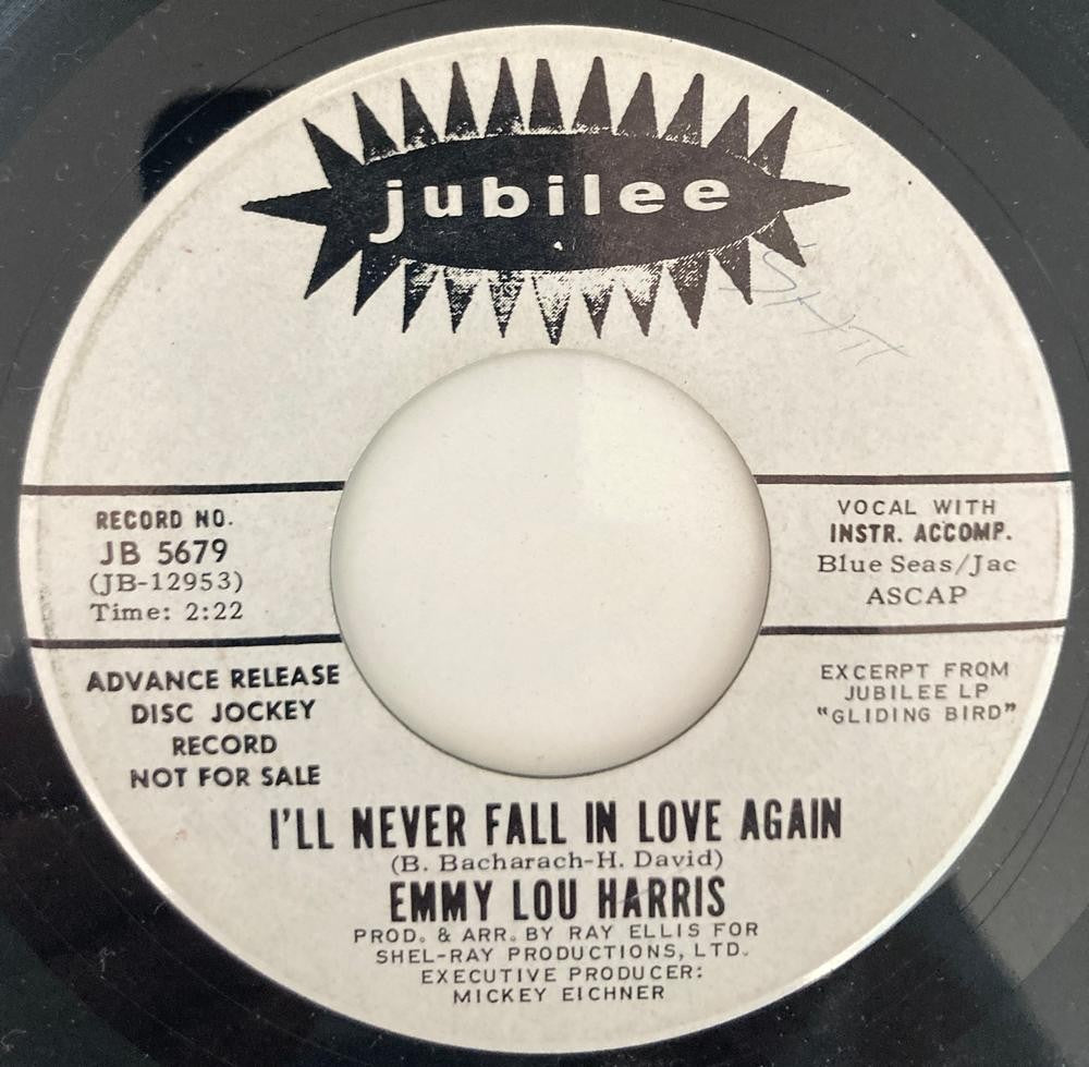 EMMY LOU HARRIS I'LL BE YOUR BABY TONIGHT~NM ORIG 1969 WL PROMO 45~1st SINGLE!