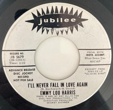 EMMY LOU HARRIS I'LL BE YOUR BABY TONIGHT~NM ORIG 1969 WL PROMO 45~1st SINGLE!
