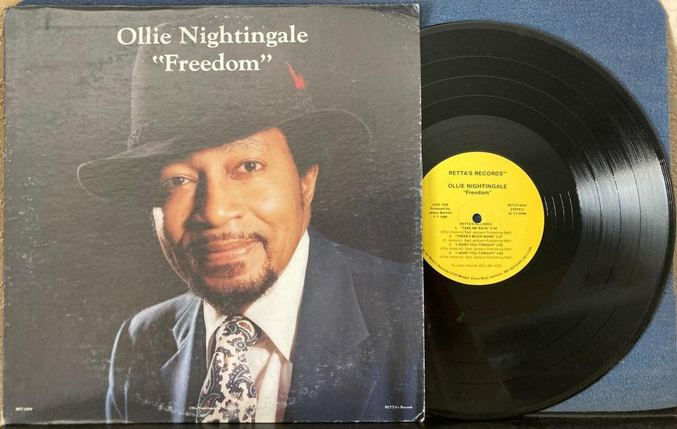 OLLIE NIGHTINGALE FREEDOM~NM- ORIG 1985 RETTAS RECORDS PROMO LP~RET-0004~SOUL
