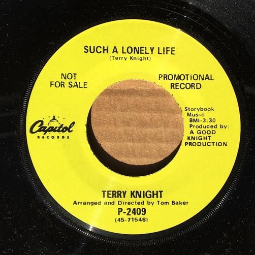 TERRY KNIGHT SUCH A LONELY LIFE/ LULLABY~NM UNPLAYED ORIG 1969 7" DJ PROMO~PSYCH