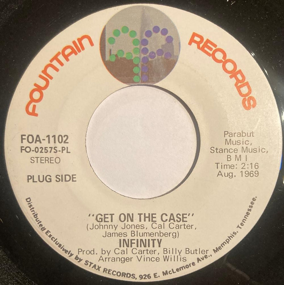 INFINITY~GET ON THE CASE/SAME~RARE DOUBLE-SIDED 1969 WHITE LABEL PROMO~FUNK~VG++