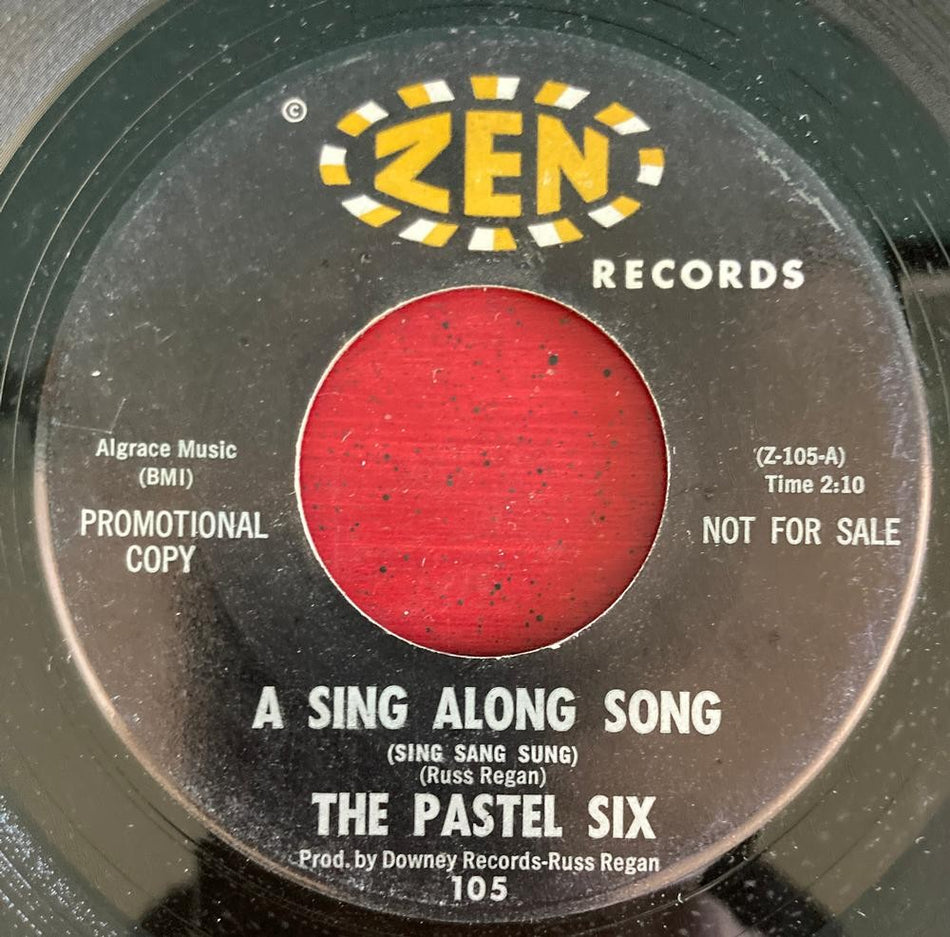PASTEL SIX~STRANGE GHOST/ SING ALONG SONG~1963 MOD SOUL INSTRO PROMO on ZEN 7'