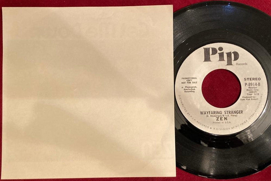 THE ZEN GET ME DOWN/ WAYFARING STRANGER~1970 WL PROMO~PIP 7"~INSERT~FREAKBEAT