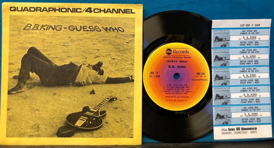 B.B. KING GUESS WHO~NM- RARE 7" PROMO EP PIC SLEEVE QUAD w/JUKEBOX CARDS~SUMMER