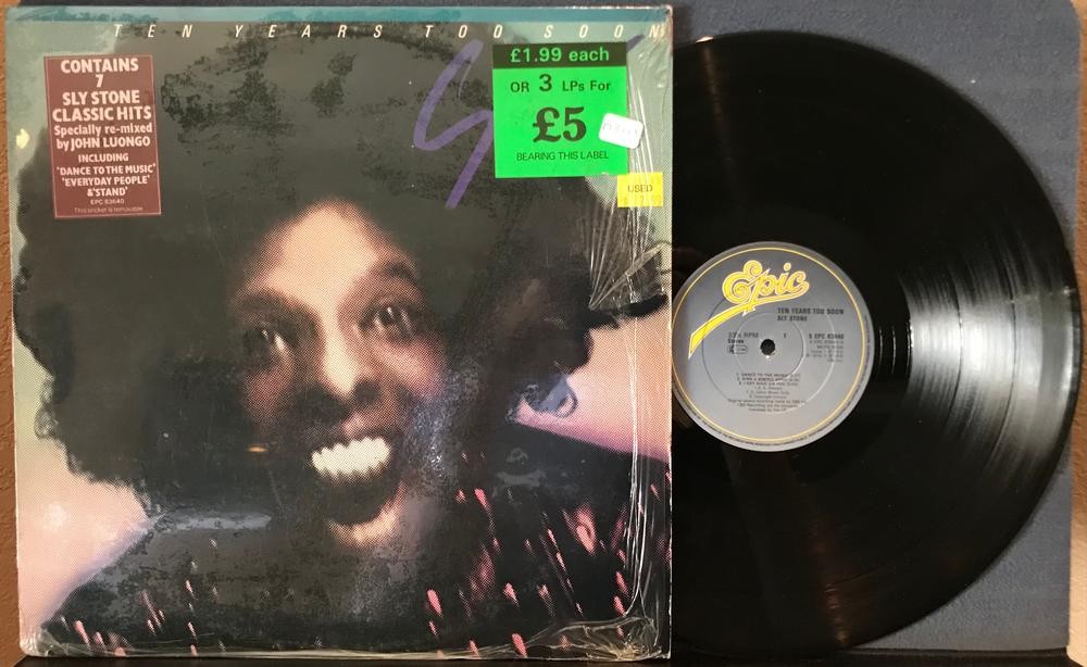 SLY STONE TEN YEARS TOO SOON~VG++ 1979 EPIC UK FIRST PRESS LP~SHRINK~HYPE~DISCO
