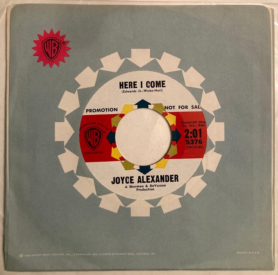 JOYCE ALEXANDER  HERE I COME/ LONESOMEVILLE~NM 1963 WHITE LABEL PROMO 45