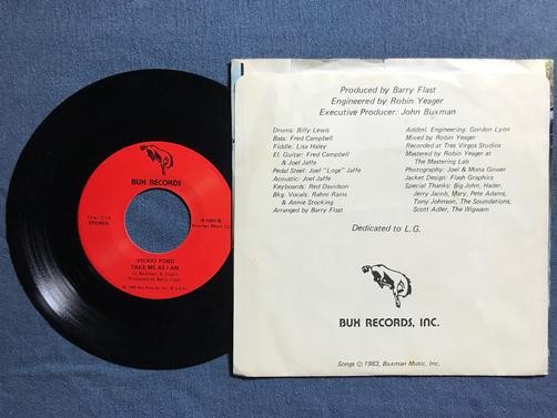 VICKKI FORD SNEAKIN UP ON ME/TAKE ME AS I AM~RARE 1983 BUX PVT LBL COUNTRY 7' 45