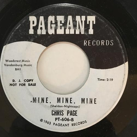 CHRIS PAGE WAIT N SEE/ MINE~ORG 63 PAGEANT PROMO 45~TEEN BOPPER SOUL 7"~RECO ART