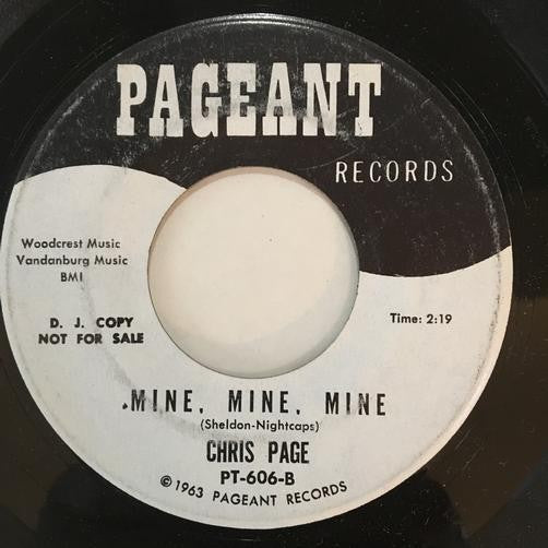 CHRIS PAGE WAIT N SEE/ MINE~ORG 63 PAGEANT PROMO 45~TEEN BOPPER SOUL 7"~RECO ART