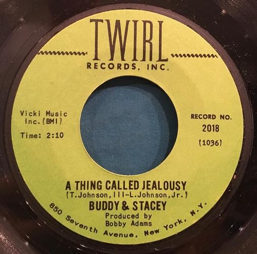 BUDDY & STACEY ANGEL/ A THING CALLED JEALOUSY~VG++ ORIG 1965 NO SOUL 45~TWIRL