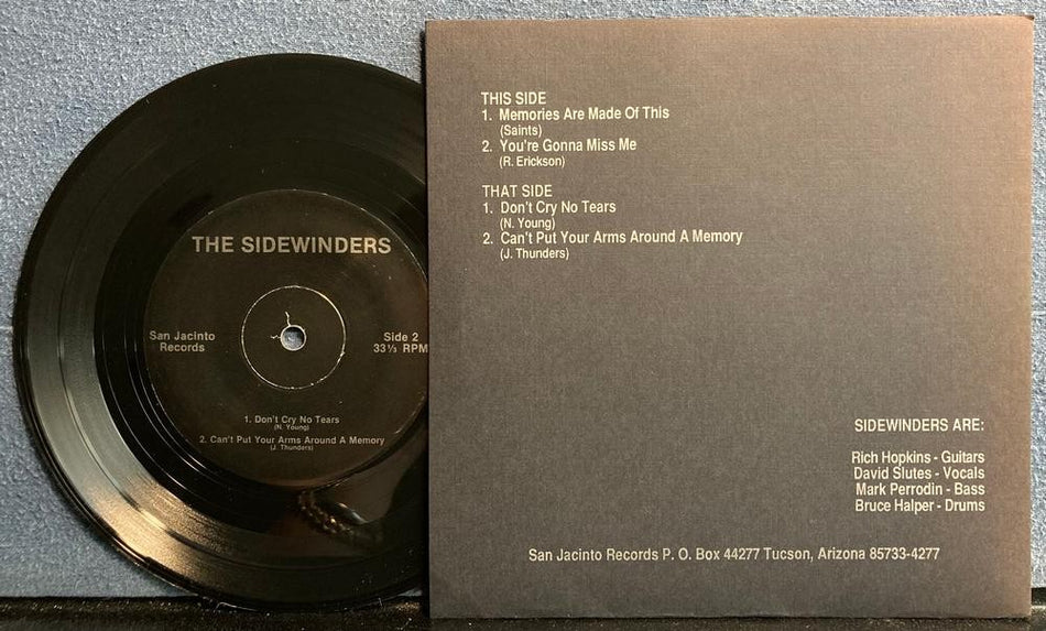 THE SIDEWINDERS 3I~VG++ '91 7 INCH EP~PVT LBL SAN JACINTO RECORDS~TUCSON ARIZONA