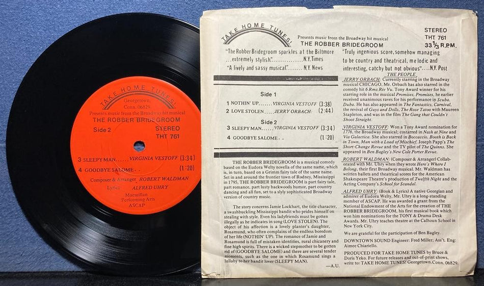 ROBBER BRIDEGROOM~TAKE HOME BROADWAY MUSICAL 7INCH~JERRY ORBACH~VIRGINIA VESTOFF