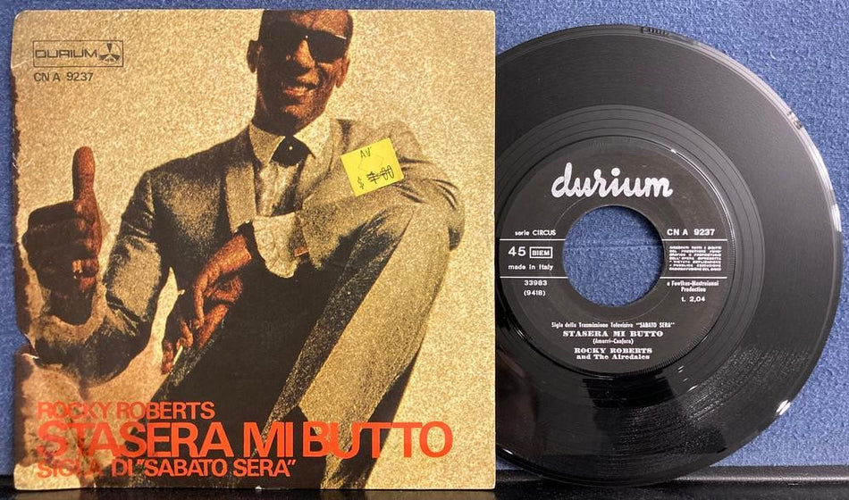 ROCKY ROBERTS STASERA MI BUTTO~NM 1967 DURIUM ITALY PIC SLV 7-INCH SNGL~NO. SOUL