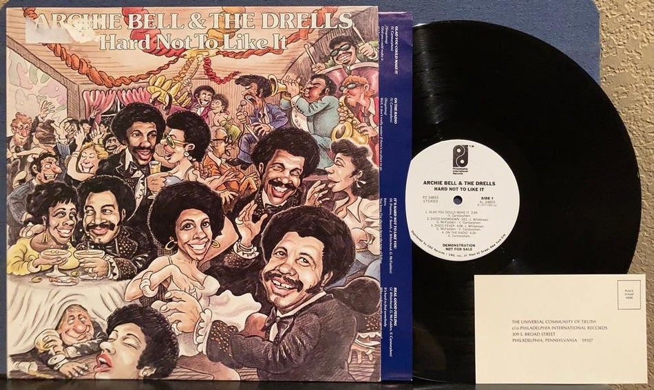 ARCHIE BELL &THE DRELLS~HARD NOT TO LIKE IT~1977 WHITE LBL PROMO LP~TIMING STRIP