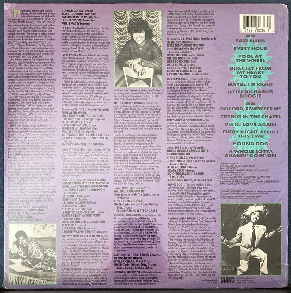 LITTLE RICHARD SHUT UP! A COLLECTION OF RARE TRACKS 1951-64~SEALED 1987 RHINO LP