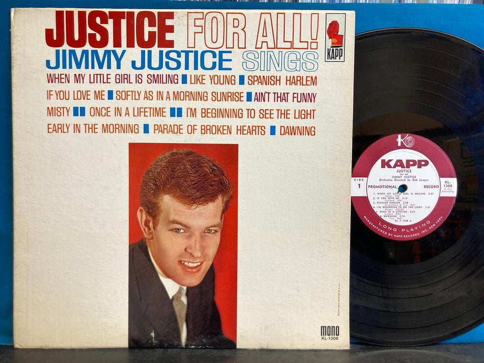 JIMMY JUSTICE~JUSTICE FOR ALL~RARE 1963 PROMO~MONO~ROCKABILLY~EARLY ROCK