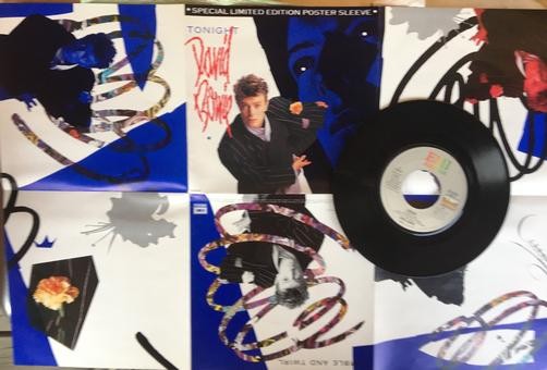 DAVID BOWIE TONIGHT 7" POSTER SLEEVE~UNPLAYED MINT OLD STORE STOCK~MASTERDISK RL