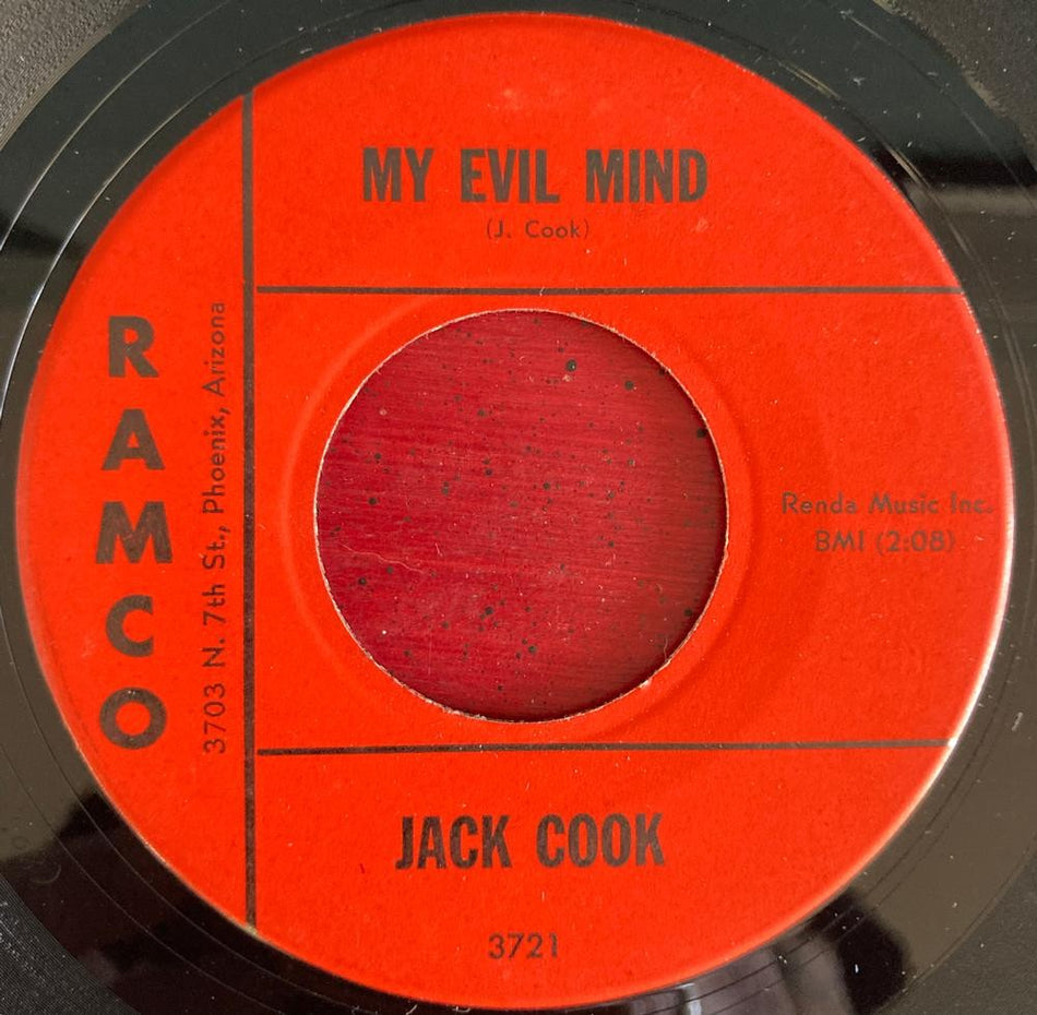 JACK COOK MY EVIL MIND/ WALK ANOTHER MILE~RARE ORIG 1963 RAMCO 7'~AZ ROCKABILLY
