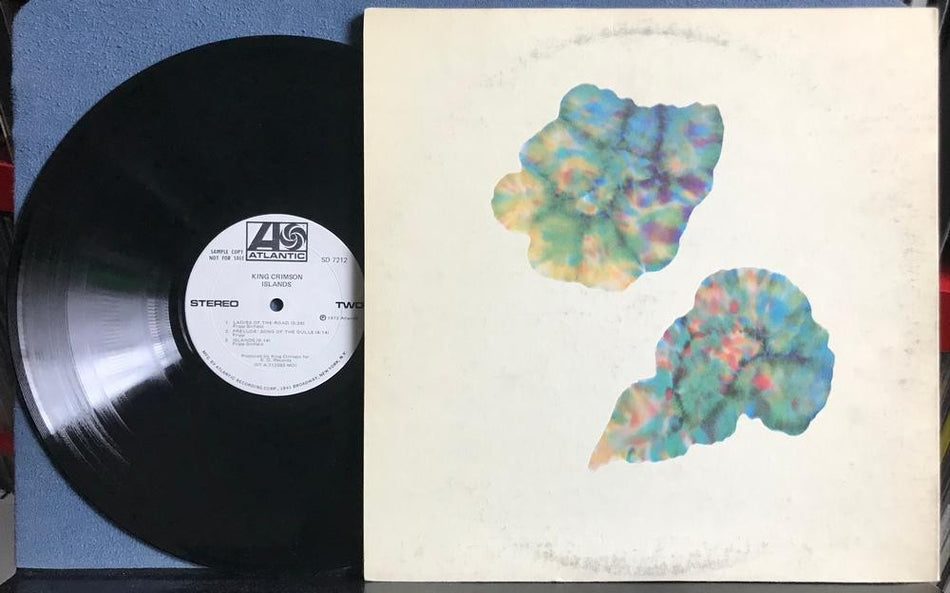 KING CRIMSON ISLANDS~RARE 1972 ATLANTIC WHITE LABEL PROMO LP w/HYPE STICKER~PROG