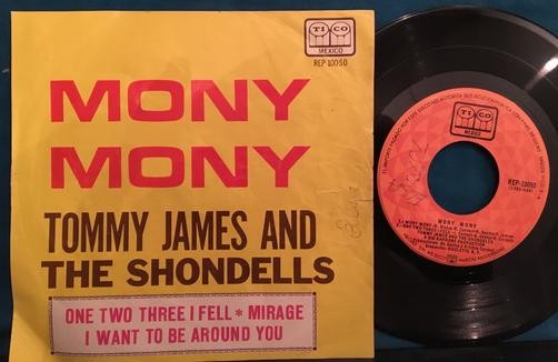 TOMMY JAMES SHONDELLS MONY MONY~ORIG 1968 MEXICO EP PICTURE SLEEVE~TICO~VG
