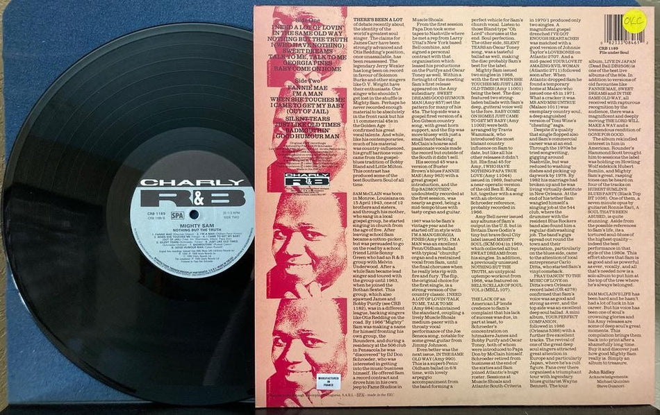 MIGHTY SAM NOTHING BUT THE TRUTH~NM 1988 CHARLY UK COMPILATION LP~CRB 1189~SOUL