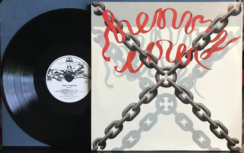 HENRY COW UNREST~VG++ 1974 VIRGIN UK 1st PRESS LP~BLACK/WHITE TWIN LBL~JAZZ-ROCK