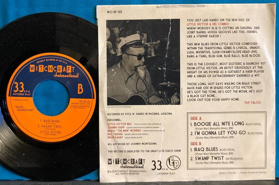 LITTLE VICTOR BLUES SHAKEDOWN~RARE NM 2007 PICTURE SLEEVE 7' EP on WITCHCRAFT