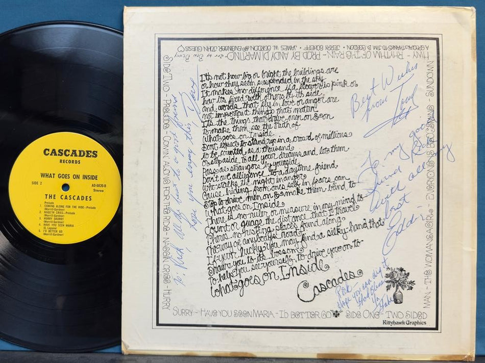 CASCADES WHAT GOES ON INSIDE~SIGNED x4 ORIG 1968 PSYCH LP~BLOSSOM AD 6820