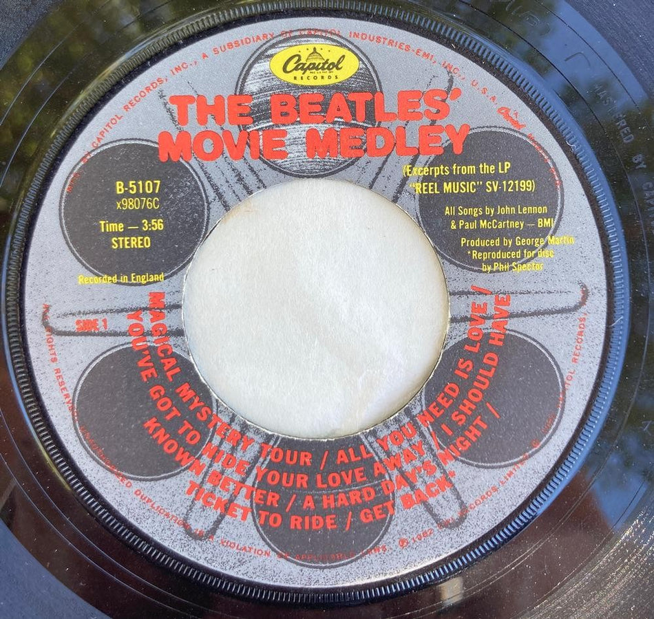 BEATLES~MOVIE MEDLEY/ I'M HAPPY JUST TO DANCE WITH YOU~ORIG 1982 7" 45~B-5107
