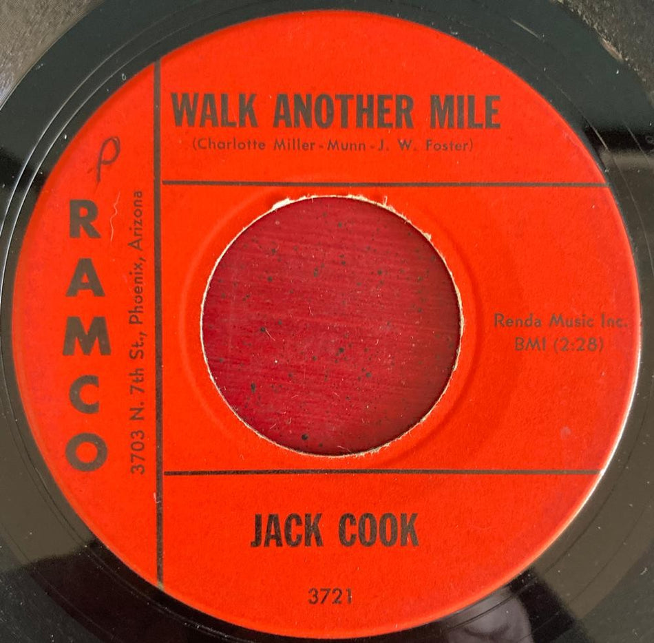 JACK COOK MY EVIL MIND/ WALK ANOTHER MILE~RARE ORIG 1963 RAMCO 7'~AZ ROCKABILLY