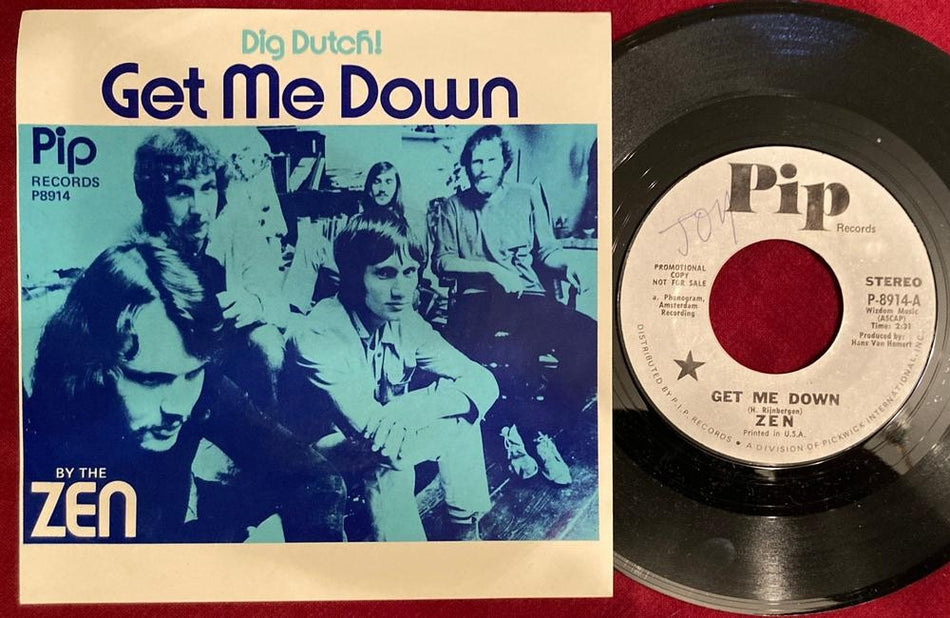 THE ZEN GET ME DOWN/ WAYFARING STRANGER~1970 WL PROMO~PIP 7"~INSERT~FREAKBEAT