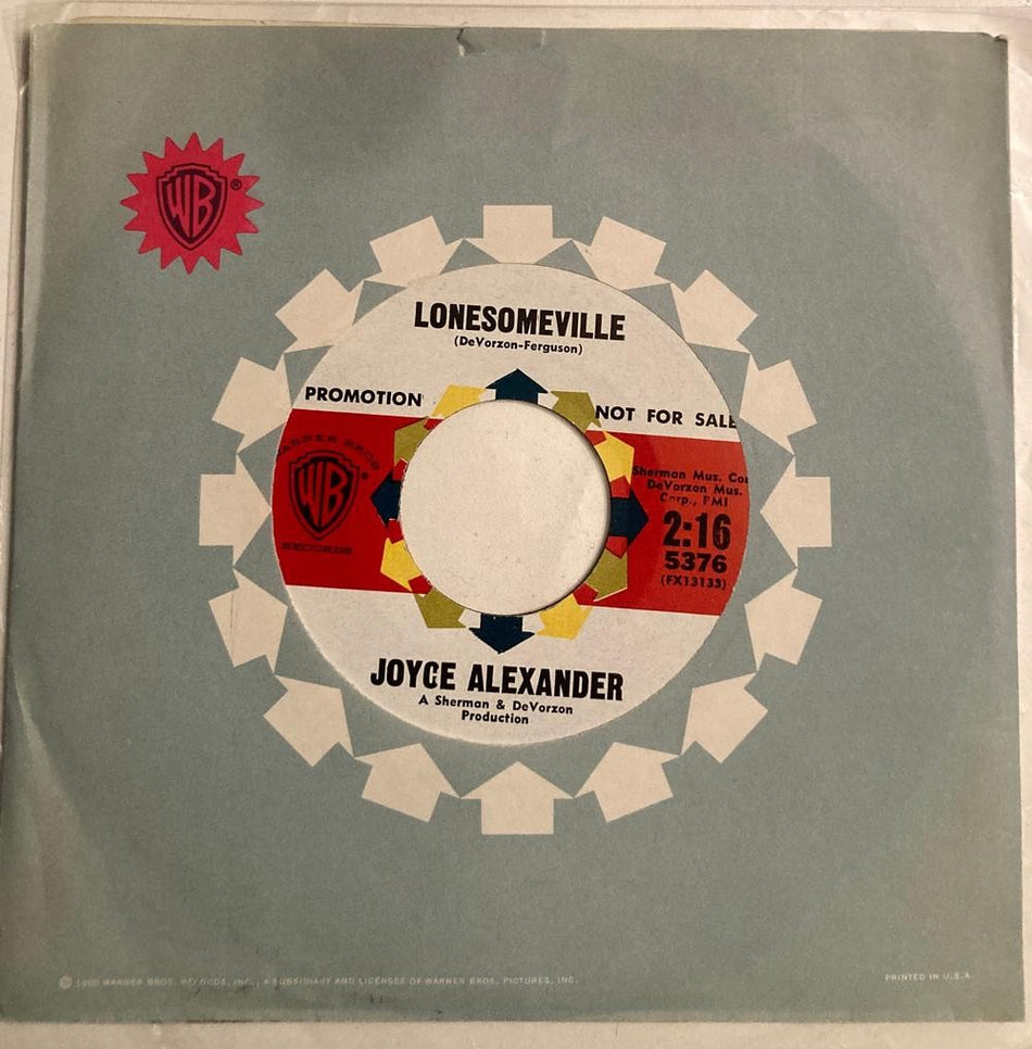 JOYCE ALEXANDER  HERE I COME/ LONESOMEVILLE~NM 1963 WHITE LABEL PROMO 45