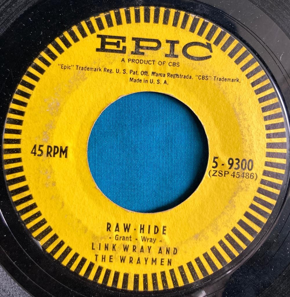 LINK WRAY DIXIE DOODLE / RAW-HIDE ORIG 1959 ROCKABILLY FUZZ GUITAR 45~EPIC 7"