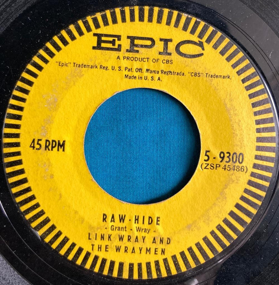 LINK WRAY DIXIE DOODLE / RAW-HIDE ORIG 1959 ROCKABILLY FUZZ GUITAR 45~EPIC 7"