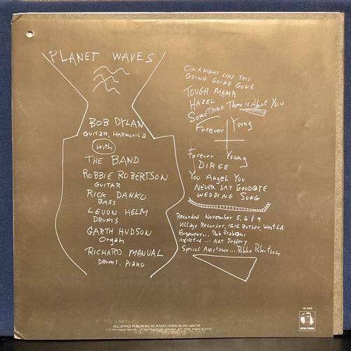BOB DYLAN w/THE BAND~PLANET WAVES~1974 ASYLUM PITMAN PRESS LP~KENDUN~WRAPAROUND