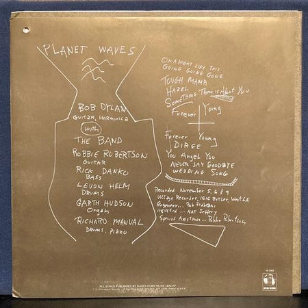 BOB DYLAN w/THE BAND~PLANET WAVES~1974 ASYLUM PITMAN PRESS LP~KENDUN~WRAPAROUND