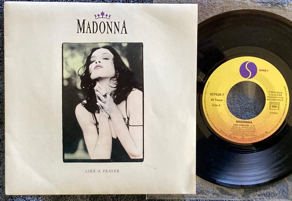 MADONNA LIKE A PRAYER~LIMITED ED 1989 FRANCE PICTURE SLEEVE 7 ~ACT OF CONTRITION