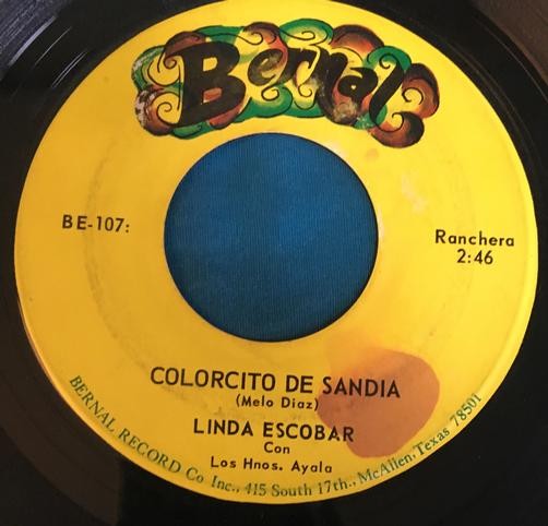 LINDA ESCOBAR Quien Fuera El Tren / Colorcito de Sandia~RARE LATIN 45 on BERNAL