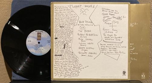 BOB DYLAN w/THE BAND~PLANET WAVES~1974 ASYLUM PITMAN PRESS LP~KENDUN~WRAPAROUND