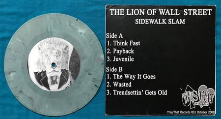 LION OF WALL STREET SIDEWALK SLAM~NM 2008 LIMITED EDITION /300 COLOR VINYL 7' EP