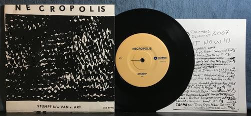 NECROPOLIS STUMPF / VAN V ART~NM LMTD EDITION BLACK 7" 45RPM SINGLE~INSERT~NOISE